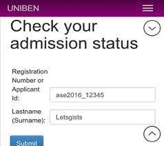 UNIBEN (Complete) Admission List