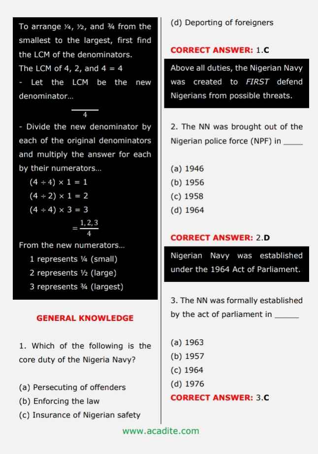 navy questions and answers