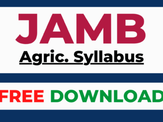 JAMB syllabus for Agriculture PDF download