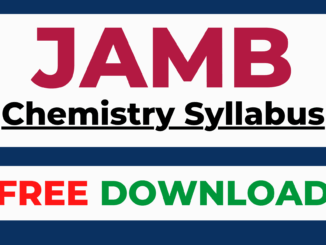 JAMB syllabus for Chemistry PDF download