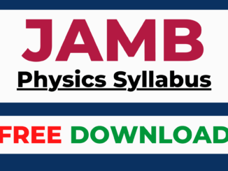 JAMB syllabus for Physics PDF download