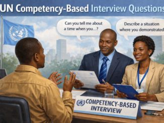 UN competency-based interview questions in progress